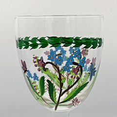 SET OF 4 PORTMEIRION BOTANIC GARDEN 18oz WATER WINE GOBLETS HAND PAINTED GLASSES