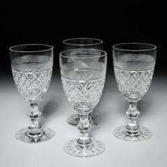 Hawkes Cut Crystal Water Goblet Glasses 7″H Set of 4