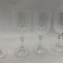 Set of 7 Vintage Cristal D’Arques-Durand Longchamp Crystal Wine Glasses 6.5” H