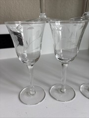 Set Of 8 Crystal Cordial Glasses with Bamboo Design EUC