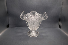 Vintage Crystal Daisy & Button Centerpiece 8″ T x 9″w