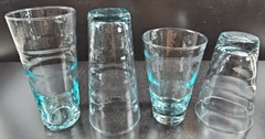 4 Pc Libbey Ripple Aqua Cooler Highball Glasses Set Vintage Saturn Optic MCM Lot
