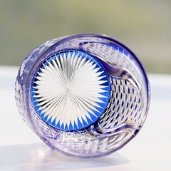 2026 World Cup Trophy Themed Blue Crystal Glass Hand-cut Whiskey Tumbler 9oz