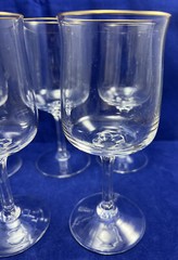 Lenox Crystal INTRIGUE (GOLD TRIM) Wine (5) & Water (4) Glasses. Lot Of 9