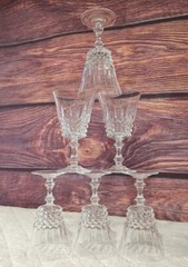 Vintage W.M Dalton 24% French Lead Crystal 2 Goblets Unit No 1 In Box