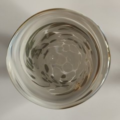 2 Juli Juneau Art Glass Tumbler Drink Bar Candle Holder New Orleans USA Signed