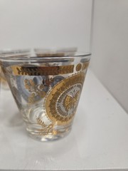 Georges Briard mid-century modern cocktail glasses 22kt Gold Motif Set Of 8