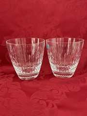 NIB’s FLAWLESS Exquisite HOYA Glass Pair DOUBLE OLD FASHION DOF Crystal TUMBLERS
