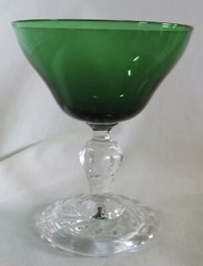 Fostoria Colonial Dame Green, Champagne/Tall Sherbet 4 ⅝”-Set of 4