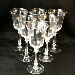 Heisey #5025 Stem Water Goblet Glasses TYROLEAN RIBBED PATTERN SET OF 6