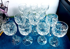 American Cut 4 oz. «Barbara» Pinwheel Crystal 5 3/4″ cordial/wine SET 12