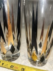 Vintage Anchor Hocking Atomic Golden Peaks Arrow Glass Tumblers Various Sizes