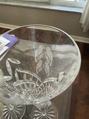4 Waterford Champagne Christmas Glasses Holiday Treasures 10 1/2 inches high.