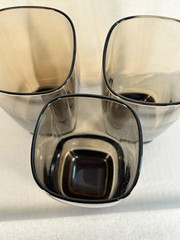 Vintage Libbey Carrington Smokey Topaz Square Highball Tumbler Kitchen Glasses