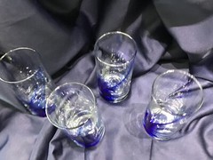 6 BLUE RIBBON IMPRESSIONS BEVERAGE GLASSES by LIBBEY GLASS never used excellent!