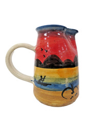 Vintage Nkhotakota Pottery Malawi Pitcher and Mug Set Hand Painted African Art