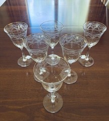 Set of 6 Lenox Crystal Fair Lady Platinum Trim Wine Water Glass Goblet Vintage