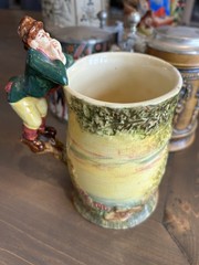 Vintage Gerz Germany Beer Stein Lot of 6 Pewter Lidded Ceramic Bavarian Collect