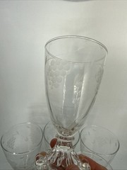 Anchor Hocking Boopie Berwick Glass Grape Vine Design Bubble Foot Set Of 5