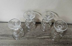 Vintage Set Of 4 Tiffin-Franciscan King’s Crown Clear Wine Goblets 3.5″ Tall