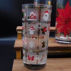 Culver Christmas Gold Highball 16 oz Glasses | 22K Holiday | Set of 4