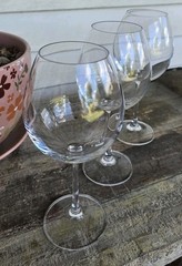 Set of 3 Lenox Crystal Tuscany Classics Merlot Red Wine Glasses MINT COND. 14oz