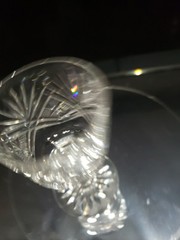 Wine glass Antique American Brilliant Period Cut Glass Crystal early geometric