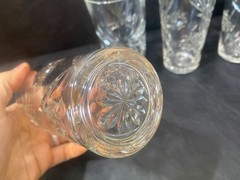 vintage Libbey Star pattern clear heavy duty glasses set lot of 4 glass crystal