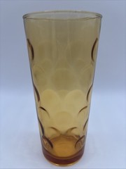 Vintage Hazel Atlas Amber El Dorado Optic Dot Coin Glass Tumbler 6.5”Replacement