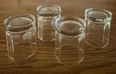 Anchor Hocking Essex Clear Rocks Glasses Set 4 Octagon DOF Whiskey Tumblers USA