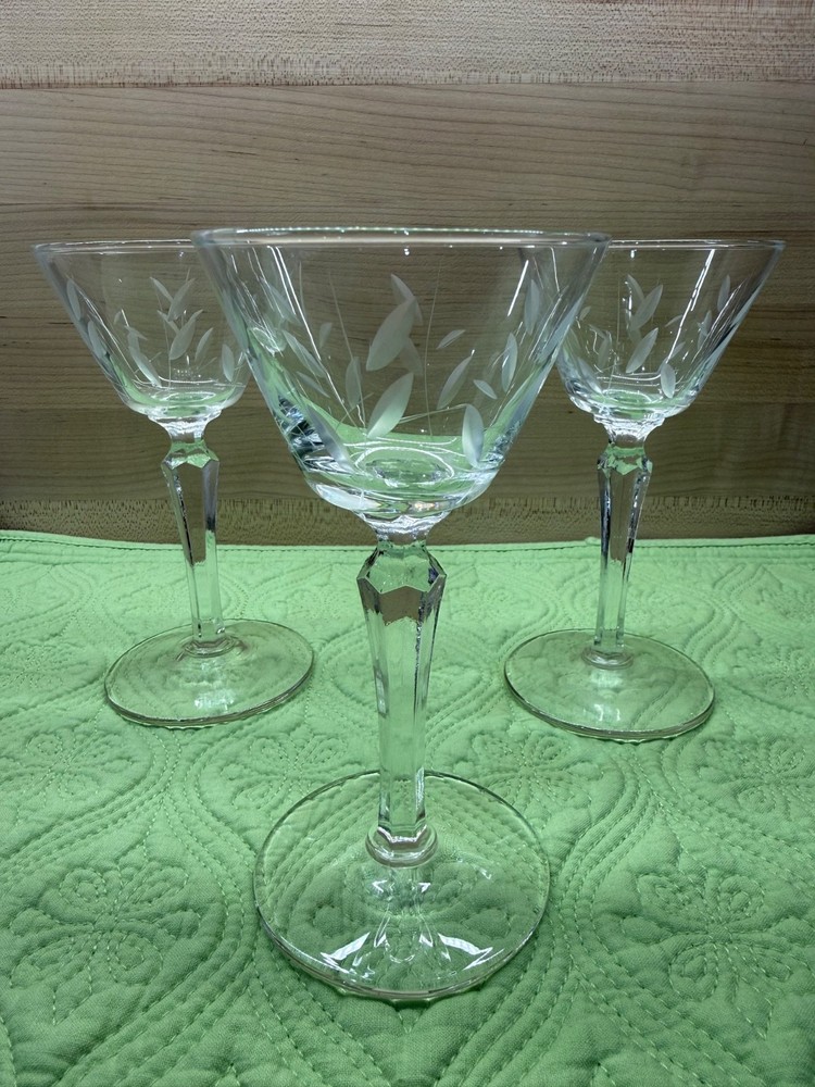 Vintage etched stemware