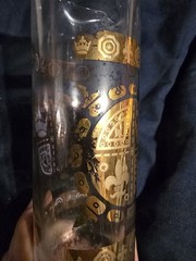 Vintage VITO BARI Fleur De Lys 22k Gold Martini pitcher W/ ice lips