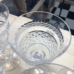 5 GALWAY Irish Crystal Water Goblets Leah Mint Condition Signed W/Orig Stickers