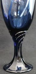 Noritake Crystal SWEET SWIRL DARK BLUE 2 Goblets GREAT CONDITION
