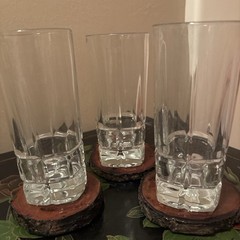 3 Libbey Squire Cooler Glasses Set Clear Vertical Cut Drink Tumblers Barware Lot