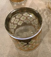 Culver Valencia Ice Bucket,Tongs, 4 DOF Glasses MCM 22K Gold Green Diamond