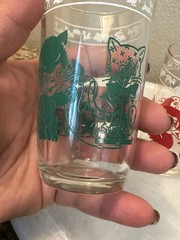 Vtg Swanky Swig Juice Glasses Set of 3 Kids Cups 3.75″Tall Elephant Cat Rabbit