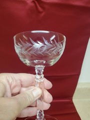Vintage MCM Fosteria Holly Clear Etched Crystal Champagne/Tall Glasses -11