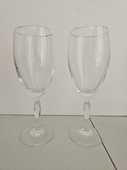 2 Waterford Marquis Crystal Allegra Platinum Iced Tea, Water Glasses 8.75″T