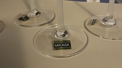Mikasa Crystal SEA MIST Frosted Stem Wine Glasses Set Of Four (4) Unused
