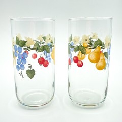 Vintage Libbey Glasses Suburban Fruit Arbor Collection Set Of 2