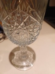 Vintage Libbey HOBSTAR Star of David Water Wine Goblet Glass 7 1/4″