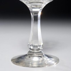 Holmegaard Derby Small White Wine Glass Cut Teardrop Faceted Stem, 4.25″h 2.25″d