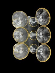 Vintage Tiffin-Franciscan Rims of Gold Clear Champagne/Tall Sherbet Set of 6