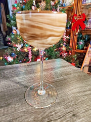 STEVEN MASLACH 7.5″ EARTH STUDIO ART GLASS WINE GLASS/ GOBLET Signed 1976