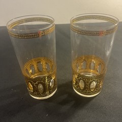 MCM Culver, Ltd. Antigua Highball Tumblers 5-5/8′ Glasses 22K Gold