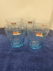 Set of 5 Fostoria Mesa Blue Double Old Fashioneds LK