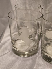 Rare 6 Pc Vtg Libbey Unicorn Glasses Aka «Prancing Colts»