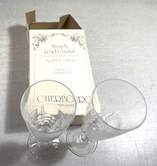 2 TWO French Parfait – Sour Goblets 24% Lead Crystal No. 4 W M Dalton 5 3/4″