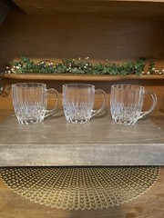 Set of 3 Bretagne Crystal Mugs Cristal D’Arques Durand Made in France ~NICE~
